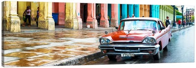 Red Taxi of Havana Canvas Art Print - Havana Art