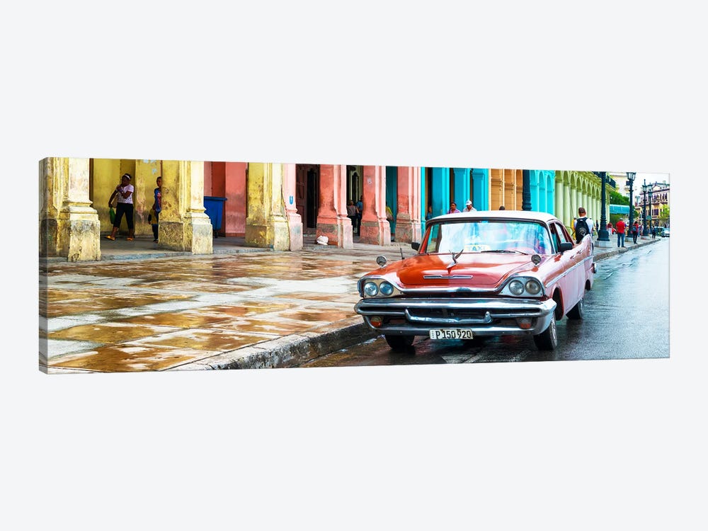 Red Taxi of Havana 1-piece Canvas Art