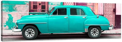Turquoise Classic American Car Canvas Art Print - Cuba Art