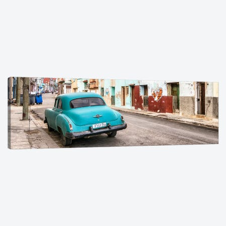 Turquoise Classic Car in Havana Canvas Print #PHD361} by Philippe Hugonnard Art Print