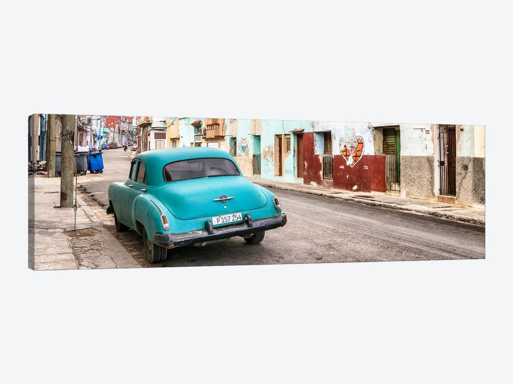 Turquoise Classic Car in Havana by Philippe Hugonnard 1-piece Canvas Art Print