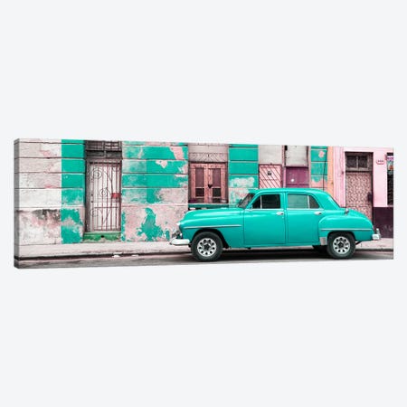 Turquoise Vintage American Car in Havana Canvas Print #PHD362} by Philippe Hugonnard Art Print