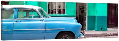 Vintage Blue Car of Havana Canvas Art Print - Cuba Fuerte