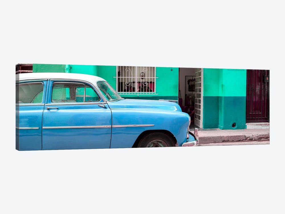Vintage Blue Car of Havana by Philippe Hugonnard 1-piece Canvas Artwork