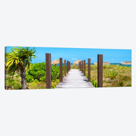 Wooden Jetty On The Beach Canvas Print #PHD367} by Philippe Hugonnard Canvas Artwork