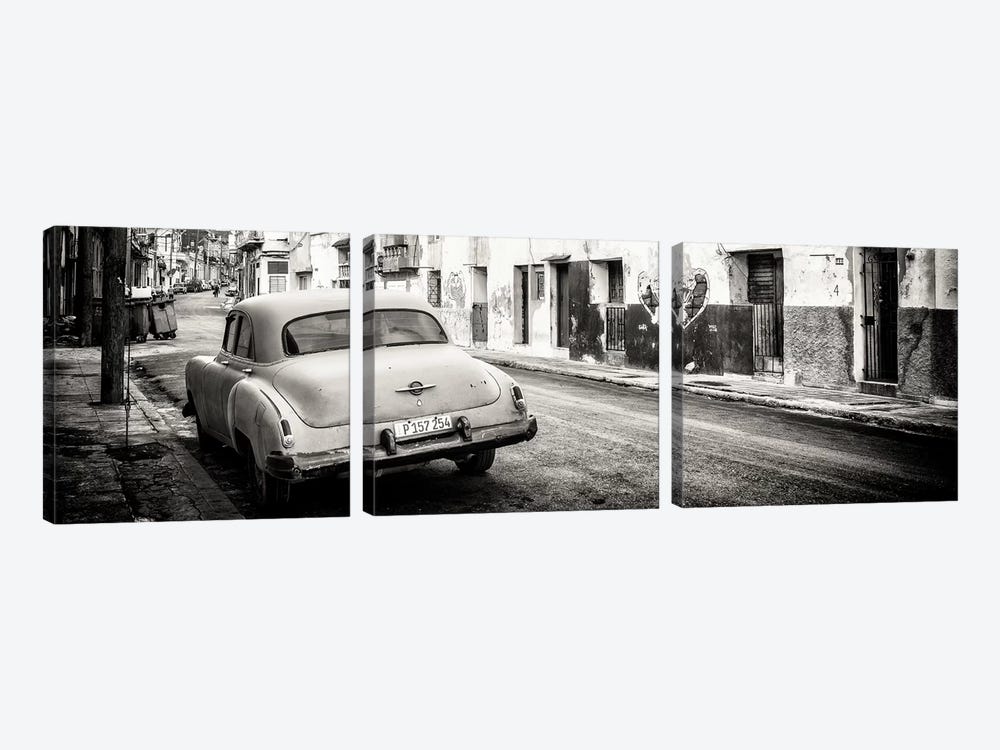Classic Car in Havana in B&W by Philippe Hugonnard 3-piece Canvas Print