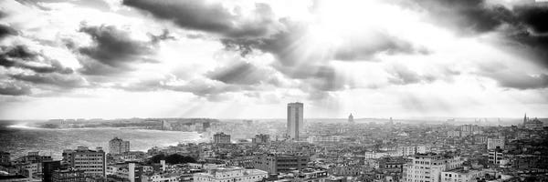 Cuba: Rays Of Light On Havana in B&W by Philippe Hugonnard