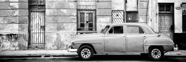Cuba: Vintage American Car in Havana in B&W by Philippe Hugonnard