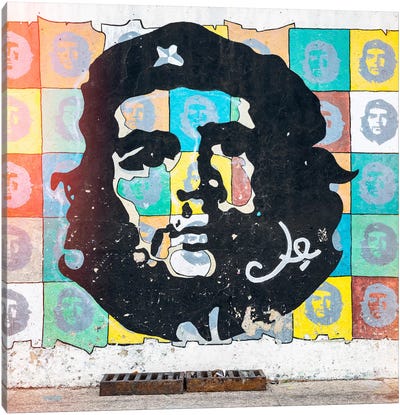 Che Guevara Mural in Havana Canvas Art Print - Cuba Fuerte