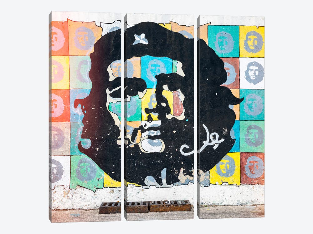 Che Guevara Mural in Havana by Philippe Hugonnard 3-piece Art Print