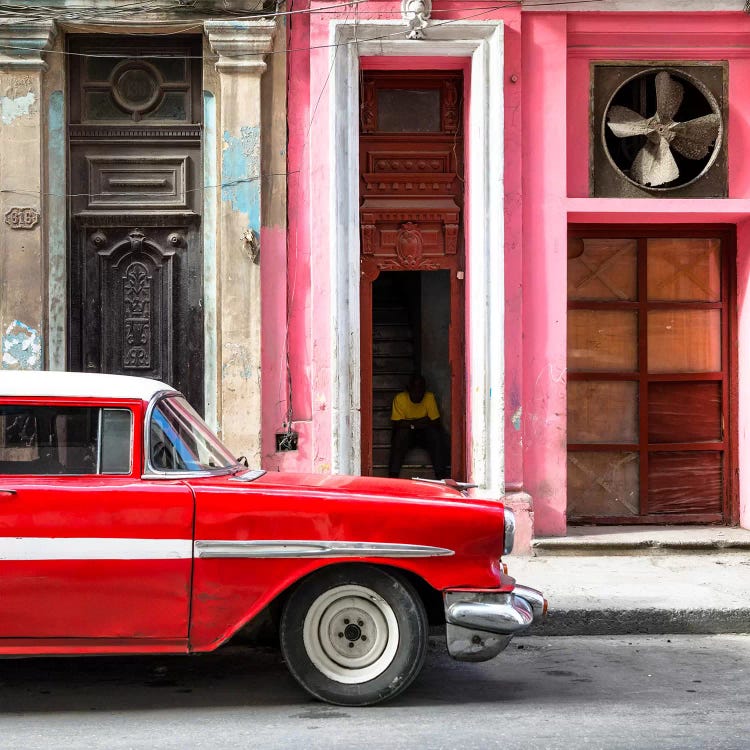 Old Classic American Red Car