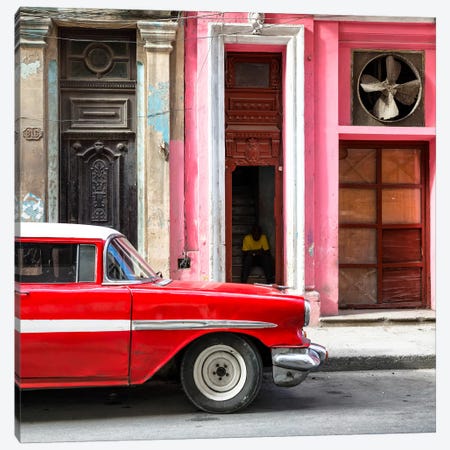 Old Classic American Red Car Canvas Print #PHD374} by Philippe Hugonnard Canvas Print