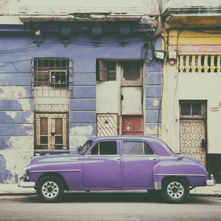 Purple Vintage American Car in Havana