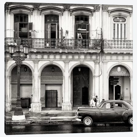 Colorful Architecture and Black Classic Car in B&W Canvas Print #PHD377} by Philippe Hugonnard Art Print