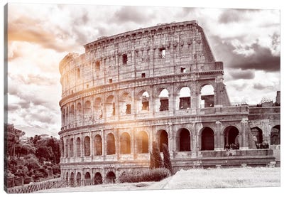 Colosseum Roma Canvas Art Print - Sepia Photography