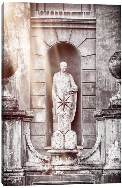 Vatican Statue Canvas Art Print - Sepia Photography