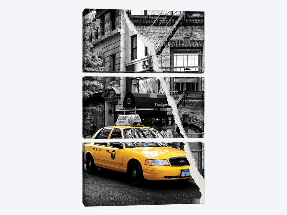 Yellow Cab by Philippe Hugonnard 3-piece Canvas Print