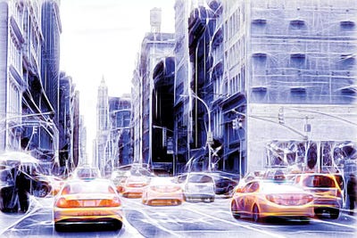 Blue Street by Philippe Hugonnard multi panel art