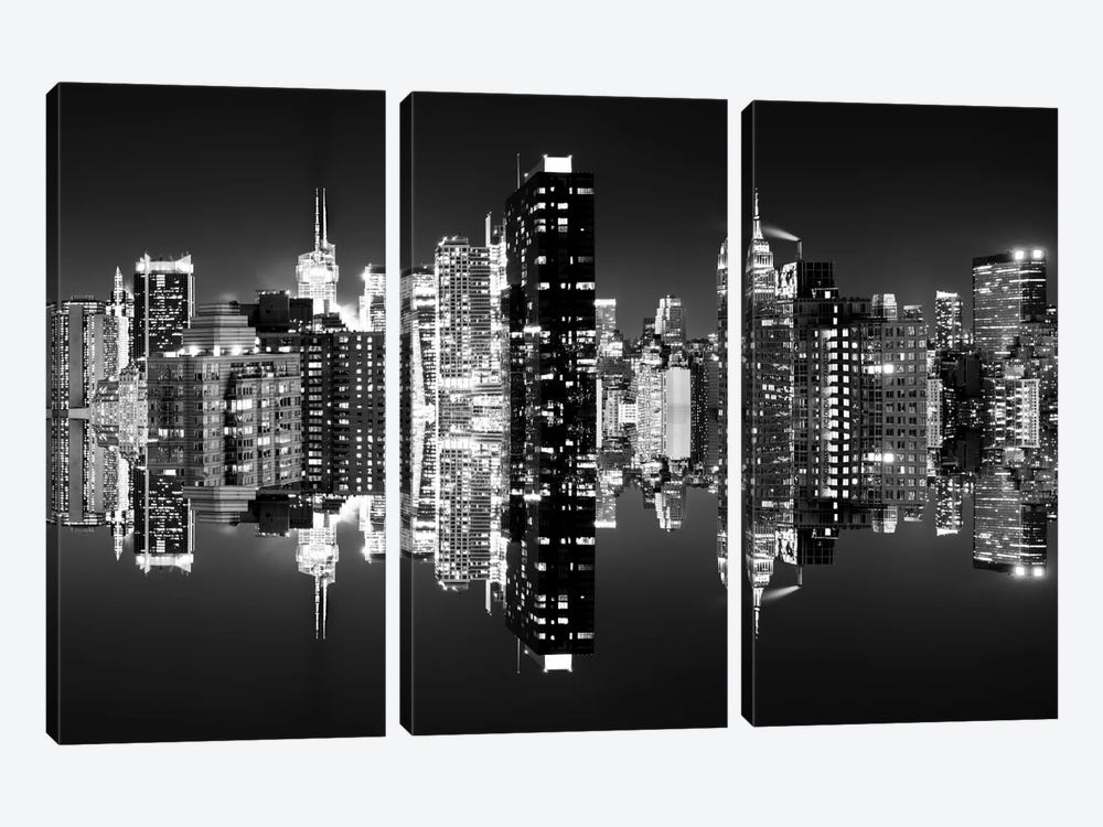 Manhattan Skyline - BW by Philippe Hugonnard 3-piece Art Print