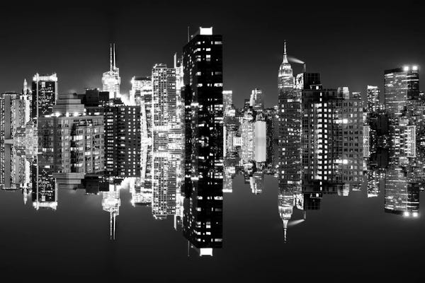 Industrial: Manhattan Skyline - BW by Philippe Hugonnard