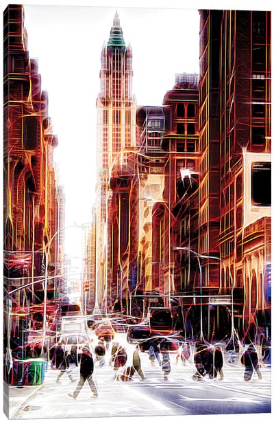 City On The Move Canvas Art Print - Manhattan Shine