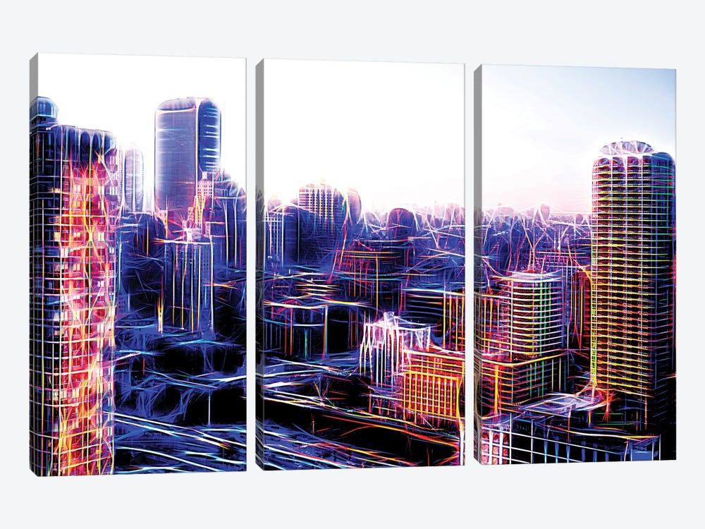 Digital Buildings by Philippe Hugonnard 3-piece Canvas Print