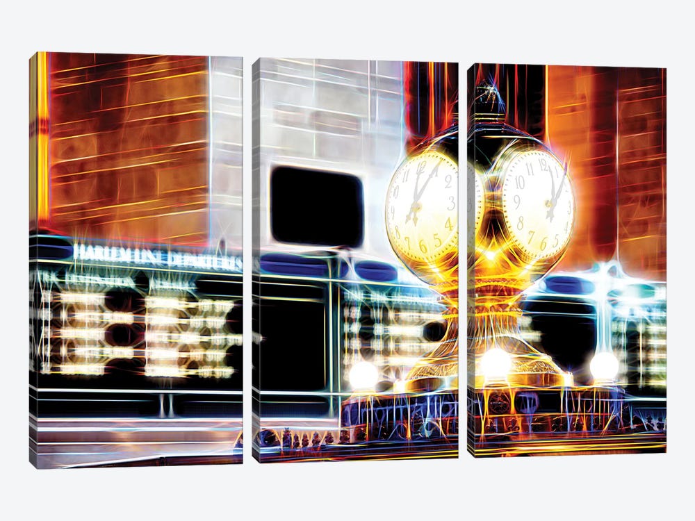 Famous Clock by Philippe Hugonnard 3-piece Canvas Artwork