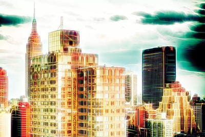 Green Electrical Storm by Philippe Hugonnard multi panel art