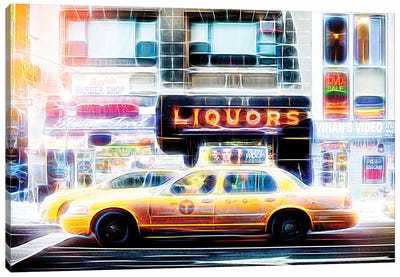 Liquors Taxi Canvas Art Print - Manhattan Shine