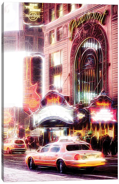 Night Taxi Canvas Art Print - Manhattan Shine