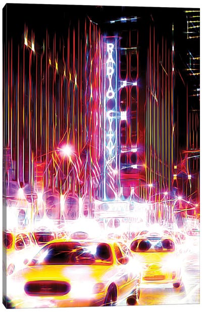 Radio City Taxis Canvas Art Print - Manhattan Shine