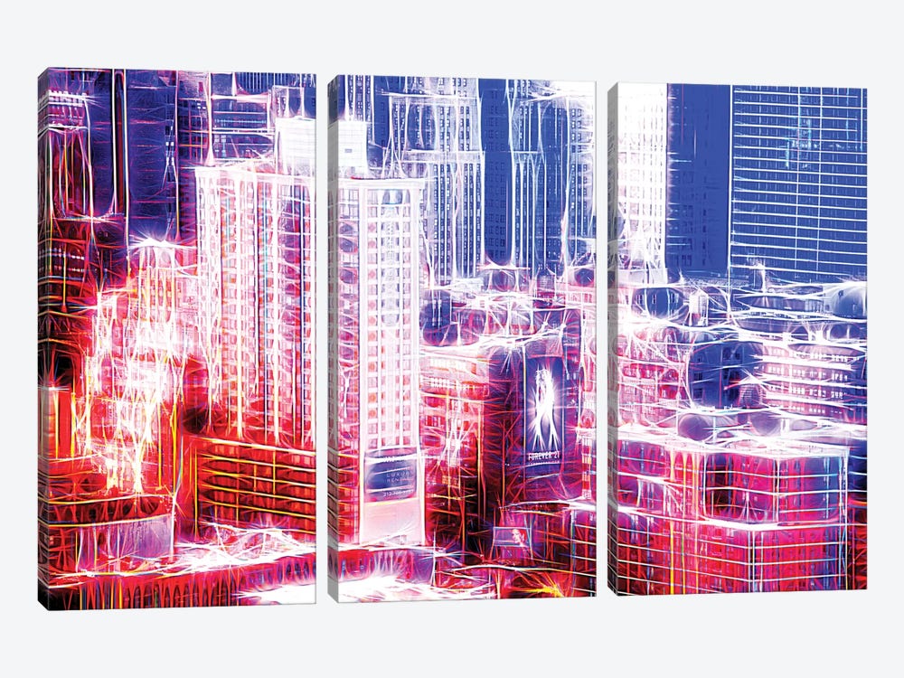 Red Electric by Philippe Hugonnard 3-piece Canvas Print