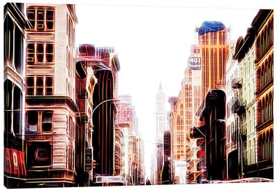 Sequence Of Buildings Canvas Art Print - Manhattan Shine