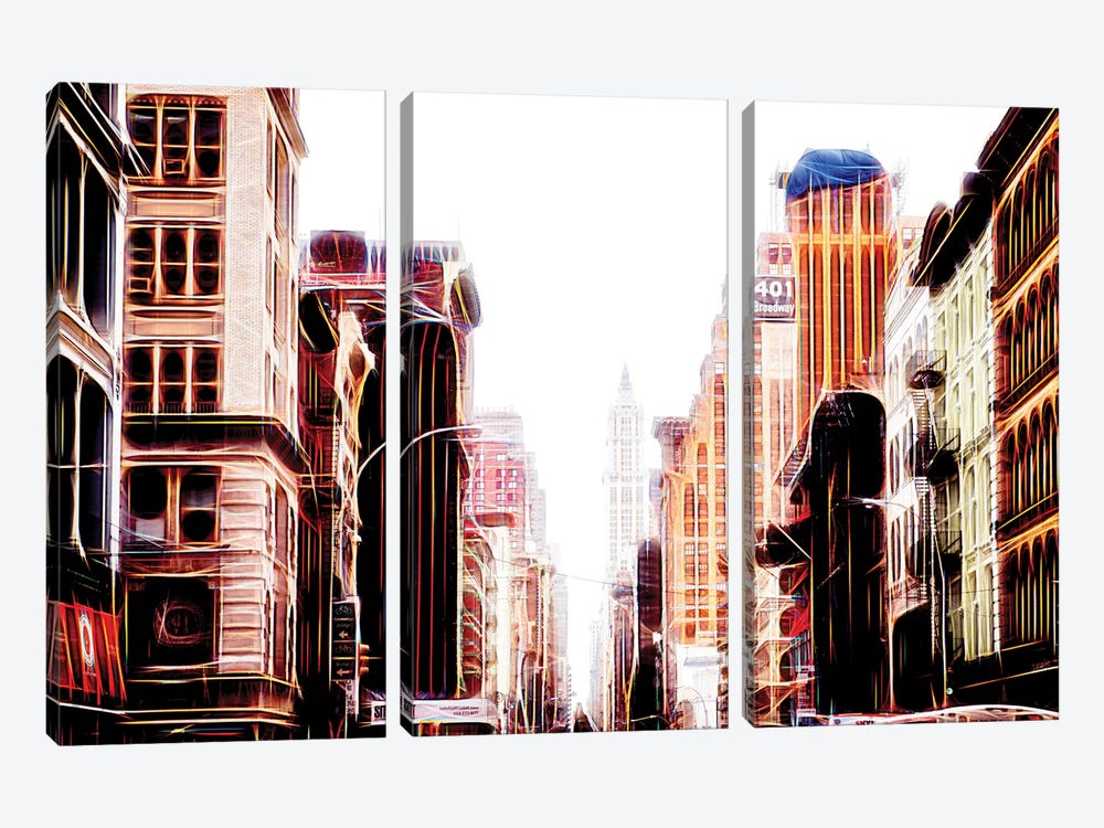 Sequence Of Buildings by Philippe Hugonnard 3-piece Canvas Artwork