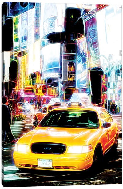 Taxi Fevers Canvas Art Print - Automobile Art