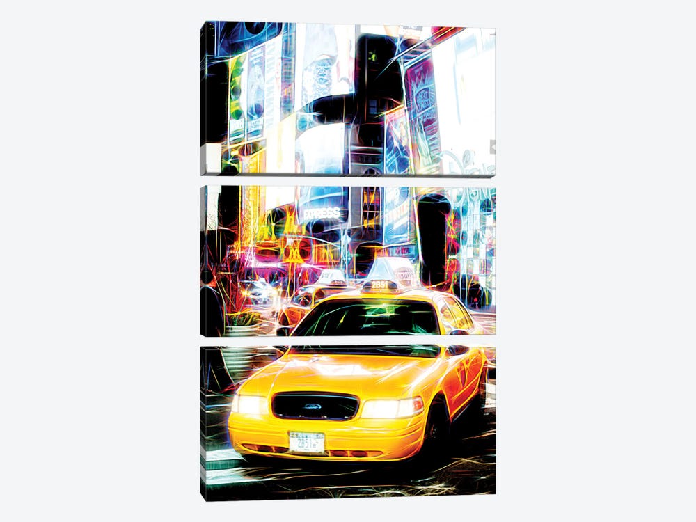 Taxi Fevers by Philippe Hugonnard 3-piece Canvas Print