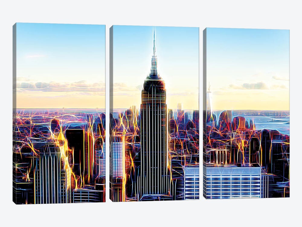 The Skyscrapers by Philippe Hugonnard 3-piece Canvas Wall Art