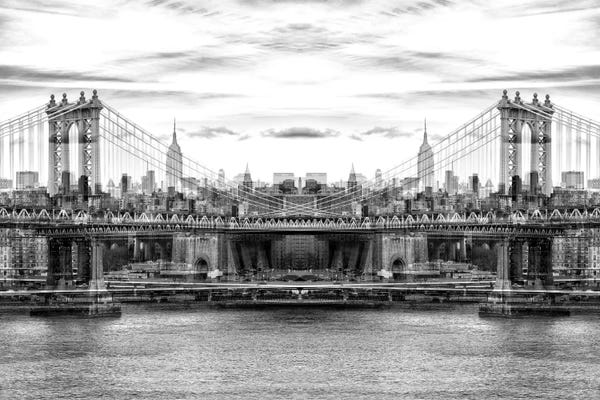 Manhattan: Manhattan Bridge - BW by Philippe Hugonnard