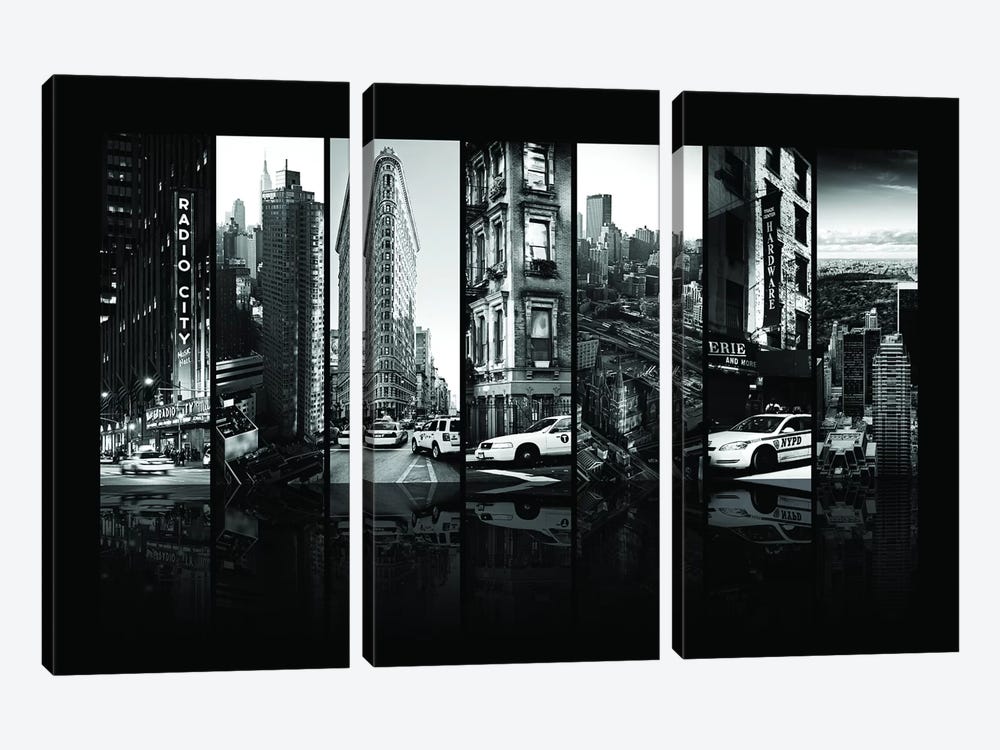 Seven Of 7 NYC B&W I by Philippe Hugonnard 3-piece Canvas Art Print