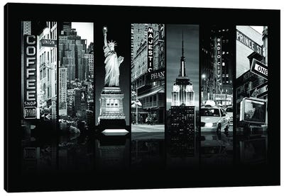 Seven Of 7 NYC B&W II Canvas Art Print - Famous Monuments & Sculptures