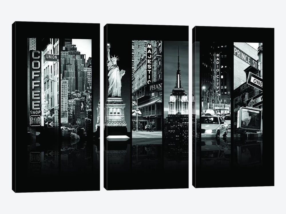 Seven Of 7 NYC B&W II by Philippe Hugonnard 3-piece Canvas Wall Art