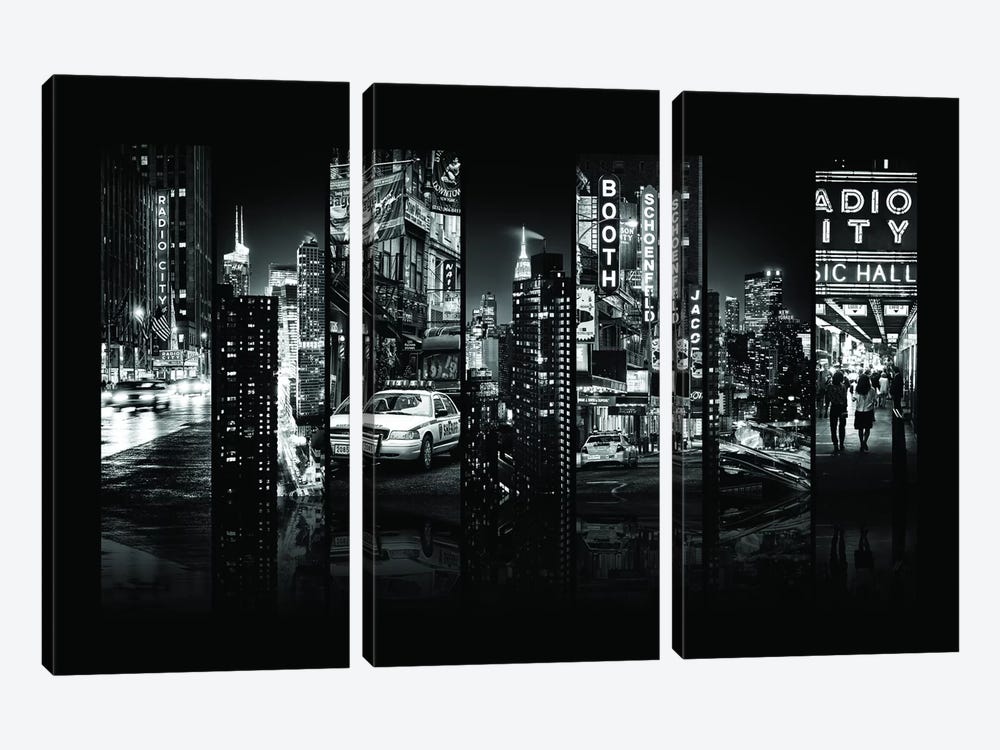Seven Of 7 NYC B&W VI by Philippe Hugonnard 3-piece Canvas Wall Art