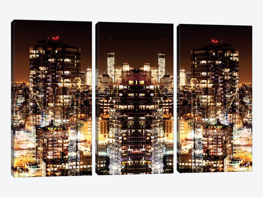 Manhattan Night by Philippe Hugonnard 3-piece Canvas Art Print