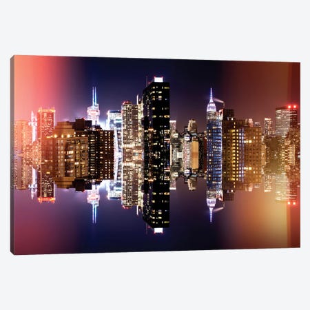 Manhattan Skyline - Colors Night Canvas Print #PHD4} by Philippe Hugonnard Art Print