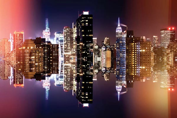 Double Exposure Photography: Manhattan Skyline - Colors Night by Philippe Hugonnard