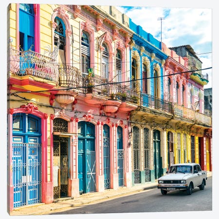 Colorful Facades In Havana Canvas Print #PHD500} by Philippe Hugonnard Canvas Print