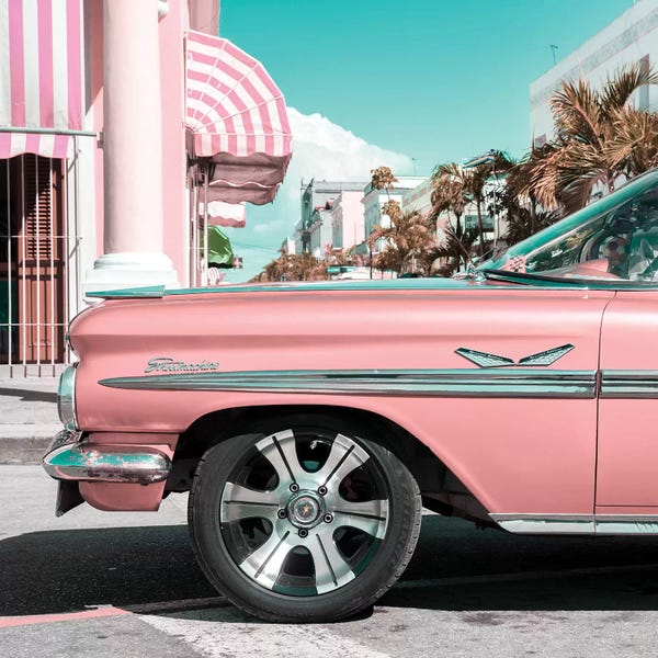 Barbiecore: Vintage Pink Car by Philippe Hugonnard