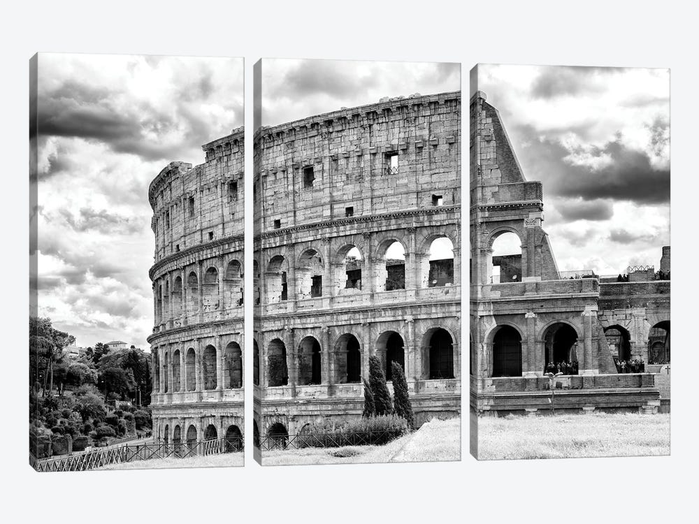Colosseum In Black & White by Philippe Hugonnard 3-piece Canvas Print