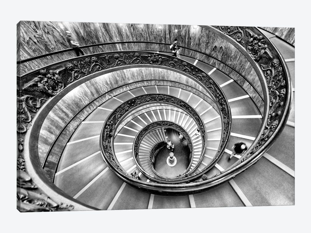 Spiral Staircase In Black & White by Philippe Hugonnard 1-piece Canvas Artwork