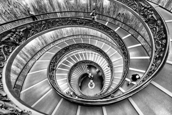Lazio: Spiral Staircase In Black & White by Philippe Hugonnard